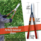 SUIZAN Hedge Shears 21.3" - Professional Japanese Garden Clippers for Precise Trimming Gardening Tools