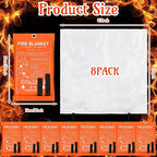 Jerify 8 Pack Fire Blanket for Home Emergency Fire Blanket 47 x 47 Inch Kitchen Fire Suppression Blanket Fiberglass Fire Blanket Flame Retardant Protection and Heat Insulation (Orange)