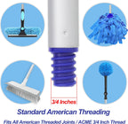 4-Section Lightweight Aluminum Alloy Pole Mop Replacement Handle Compatible with All Screw On American Threading System