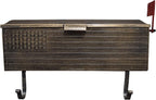 Oakland Living AZ620-ANTIQUE-BRONZE Antique Bronze Patriotic Metal Outgoing Mail Flag and Newspaper Hangers Wall Mount Mailbox