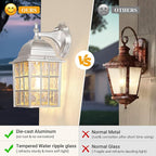 WIHTU Silver Exterior Lighting Fixtures Wall Mount, Dusk to Dawn Outdoor Porch Wall Lights, Sensor Wall Lantern Wall Lamp Set of 2, Waterproof Wall Sconce, Outside Lighting for Garage, Front Door