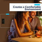 LIDER Dimmer Paddle Switch for Dimmable 300W LED/CFL Lights, 1-Pole or 3-Way, 120 V, Modern Upgrade, UL Listed, Wall Plate Included, Black