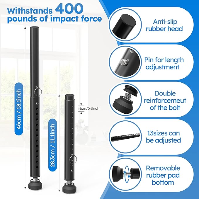 Adjustable（Short）Window Security Bars for Inside Windows, Window Safety Bars for Sliding/Vertical Windows, Window Guards for Home Security, Anti Theft Jammer Bars for（Small）Window -Black 1 Pcs