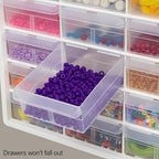 Akro-Mils 24-Drawer Plastic Drawer Storage Cabinet for Garage Organization, Bead Organizer, Building Bricks Storage, Teacher Toolbox, Makeup Organizer, 20" W x 6" D x 16" H, 10124 White