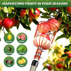 Walensee 23FT Fruit Picker, Adjustable Fruits Picker Tool with Fiberglass Pole, Big Basket and Storage Bag, Fruit Catcher Equipment Tree Picker for Lemons Apples Mango Orange Avocados Fruit Picking