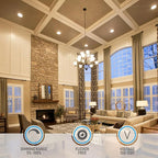 TORCHSTAR 8 Inch Ultra-Thin LED Recessed Ceiling Light with Junction Box, 3000K Warm White, 18W High Brightness Dimmable Slim Canless Wafer Downlight, ETL & ES, Pack of 6