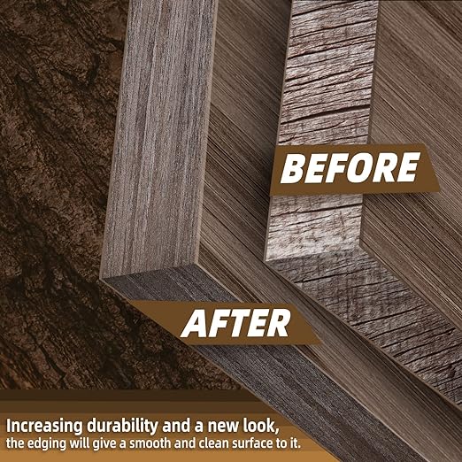 GSCIT Club Walnut Edge Banding, 1 1/2 inch x 500ft roll of Wood Veneer Edge Banding Pre-glued Flexible, Real Wood Tape for Cabinet Repair & Furniture Restoration