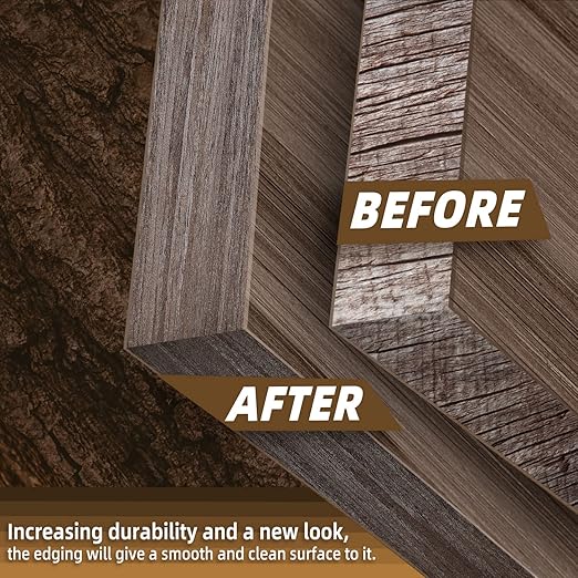 GSCIT Club Walnut Edge Banding, 1/2 inch x 50ft roll of Veneer Edge Banding - Pre-glued Flexible, Real Wood Tape for Cabinet Repair and Furniture Restoration