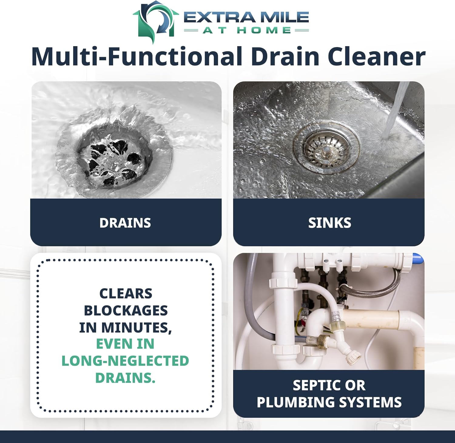 Ultimate Drain Solution Instant Power Hair & Grease Drain Cleaner Opener 2L Bundle with Drain Snake Hair Drain Clog Remover, and Protective Gloves