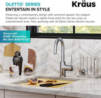 KRAUS Oletto Single Handle Kitchen Bar Faucet in Chrome Finish, KPF-2600CH