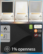 Motorized Blinds with Remote Cordless Automatic Motorized Shades Custom Blinds for Windows Smart Curtains Compatible with Alexa Google Home(Solar Black,W57 x H72in)