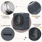 Auertech 1.5 Cu.Ft Portable Clothes Dryer, 850 W Front Load Electric Dryer Machine with Stainless Steel Drum, Simple Control Knob, Compact Tumble Dryer for Laundry Apartment, Dorm, RV, Grey