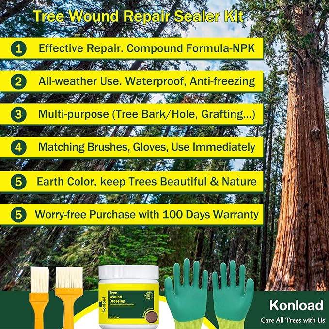Tree Wound Sealer-500g Tree Wound Dressing for Damaged Trees Bark Repair Pruning Seal/Bonsai Cutting Paste Tree Trunk Paint Protection Grafting Wax for Effective Tree Wound Repair-Brown