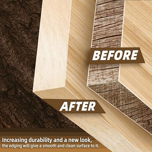 GSCIT Club Birch Edge Banding, 3/4 inch x 10ft roll of Veneer Edge Banding - Pre-glued Flexible, Real Wood Tape for Cabinet Repair & Furniture Restoration