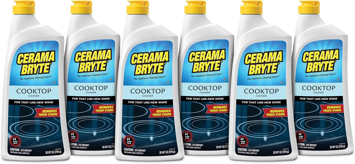 Cerama Bryte Removes Tough Stains Cooktop and Stove Top Cleaner for Glass - Ceramic Surfaces, 6-28 oz