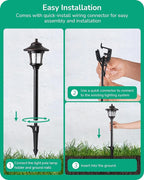 EDISHINE Low Voltage Pathway Lights Wired, 12V 3W 120LM 3000K Seed Glass Outdoor Landscape Lighting with Connectors, ORB Waterproof Electric LED Landscape Path Lights for Walkway Garden Yard, 10 Pack