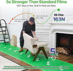 39" x 50' Heavy-Duty Floor Protection | Construction Grade Carpet Protector | Drop Cloth Plastic Film for Hardwood Floors | Waterproof Painters Covering with No Residue (Green)