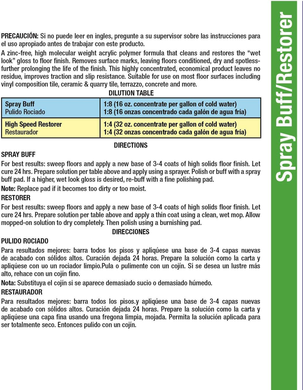 GreenFist Spray Buff Restorer Renewing Floor Finish Wax Polisher Buffer[ Removes Surface Marks, Conditioned, Dry and Spotless Floors ], 1 Gallon