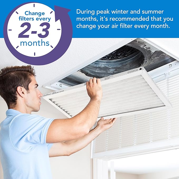 LotFancy 14x25x1 Air Filter MERV 11 Pet Smoke Allergens Defense (6-Pack) Pleated HVAC Furnace Air Filters, Replacement for Home AC & Heating Systems, Actual Size: 13.75" x 24.75" x 0.75"