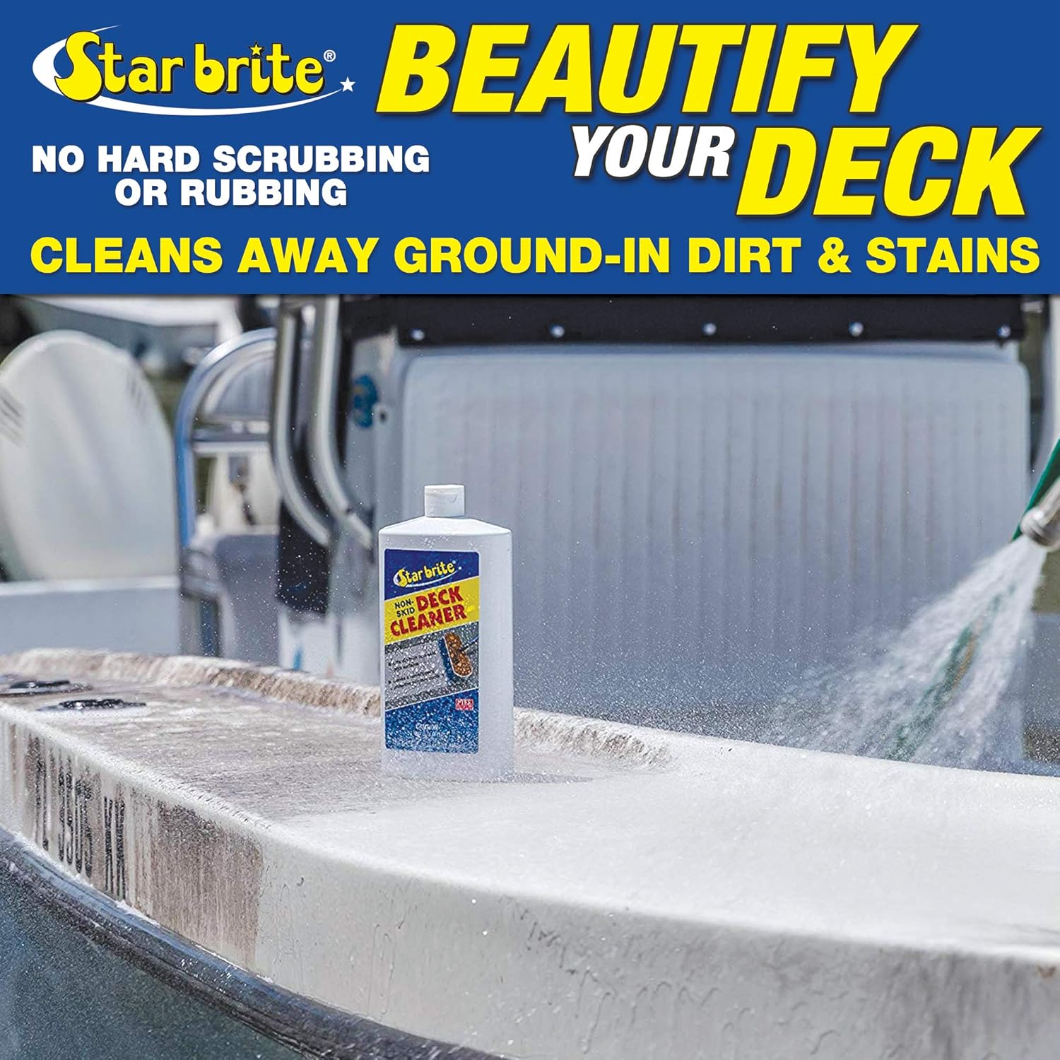 STAR BRITE Non-Skid Deck Cleaner & Protectant Ultimate Boat Deck Wash - Protects Against Future Stains & UV - Ideal for Fiberglass, Vinyl, Plastic, Painted & Metal Surfaces