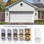 LamQee 25.6 Inch Modern Outdoor Wall Lights, Integrated LED 1200LM Large Exterior Lighting Fixture Dual Rectangle Outdoor Sconce, Black Metal Wall Mount Porch Light Outside Lamp for House Garage Patio