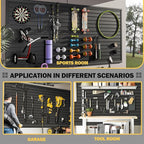 RORA Slat Wall Paneling Garage Slat Wall Storage Systems 4x8 ft Slatwall Black Heavy Duty Satwall for Tool Organization ,Pvc SlatWall Panels,Fits for Storage and Display