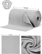 Fantasticlean Microfiber Cleaning Cloth Roll -675 Pack, Tear Away Microfiber Towels, 12" x 12", Reusable, Washable, Ultra Absorbent Dishcloth for Home Supplies, Car, Shop (9 Rolls of Grey)