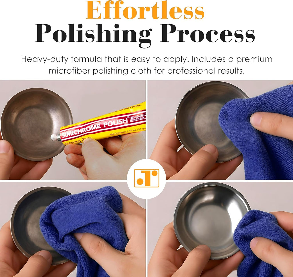 Simichrome All Metal Polish Tube with Polishing Cloth (Single)