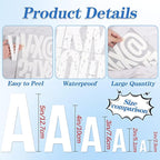 420 PCS 42 Sheets Letter Stickers Big Font Mailbox Numbers and Letters Self Adhesive Vinyl Waterproof Alphabet Number Stickers for Mailbox House Address, Cars, Poster, Business Decor (5 Inch,White)