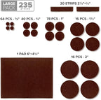 Felt Furniture Pads X-PROTECTOR 235 PCS Premium Furniture Pads - Felt Pads Furniture Feet Best Wood Floor Protectors - Protect Your Hardwood & Laminate Flooring!