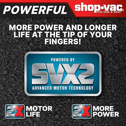 Shop-Vac 5801411 14-Gallon Wet/Dry Shop Vacuum, 5.5 Peak HP, 2.5 Inch Diameter x 7 Foot Hose, 20 Foot Cord, Ideal for Home, Garage, and Workshop Cleaning
