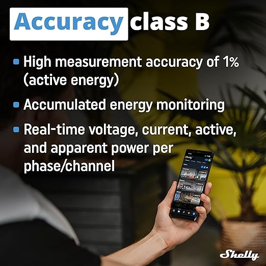 Shelly Pro 3EM 3CT 63 | Wi-Fi & LAN 3-Phase Professional Smart Energy Meter | DIN Rail | Home Automation | Compatible with Alexa & Google Home | iOS Android App | No Hub | Photovoltaic Ready