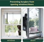 Adjustable Window Security Bars Vertical, Heavy Duty Sliding Patio Glass Door Lock Bar with Rubber Feet, 17-33 inch Window Safety Stopper for Up and Down Windows -Black 4 PCS Patented