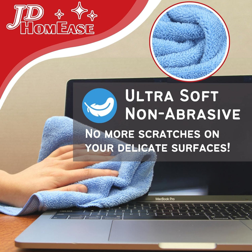 Microfiber Cleaning Cloths,120 Pack, 16"x16", All-Purpose, Softer, Highly Absorbent, Lint-Free, Reusable, Washable Pro Towels, Brown, for House, Kitchen, Bathroom, Car, Office