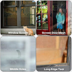 Black Screen Repair Tape, 4" X 180" (15FT) Window Screen Door Repair Kit, Strong Adhesive Fiberglass Patch Tape Mesh