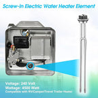 CozyCabin 2Pcs Water Heater Element, 4500W 240V, Screw-in Type, Foldback Type, 02582 Water Heater Heating Elements, Fits most models of Electric Hot Water Heater