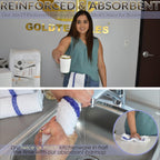 60 PC New Cotton Blend White Restaurant Bar Mops Kitchen Towels (5 Dozen) (60, Gold Stripe)