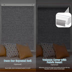 SmartWings Motorized Smart Blinds with Remote, Custom Automatic 100% Blackout Roller Shade Compatible with Alexa/Homekit/Google, Electric Smart Blinds for Indoor Windows, Safari Midnight