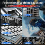 GZ GUOZHI MIG Welder 210A with Pulse, 8 in 1 Gas MIG/MAG/Gasless Flux Core MIG/Lift TIG/Stick/Spot Welding/Spool Gun, Aluminum Welding Machine 110V/220V Dual Voltage Multi-Process Welder LED Display