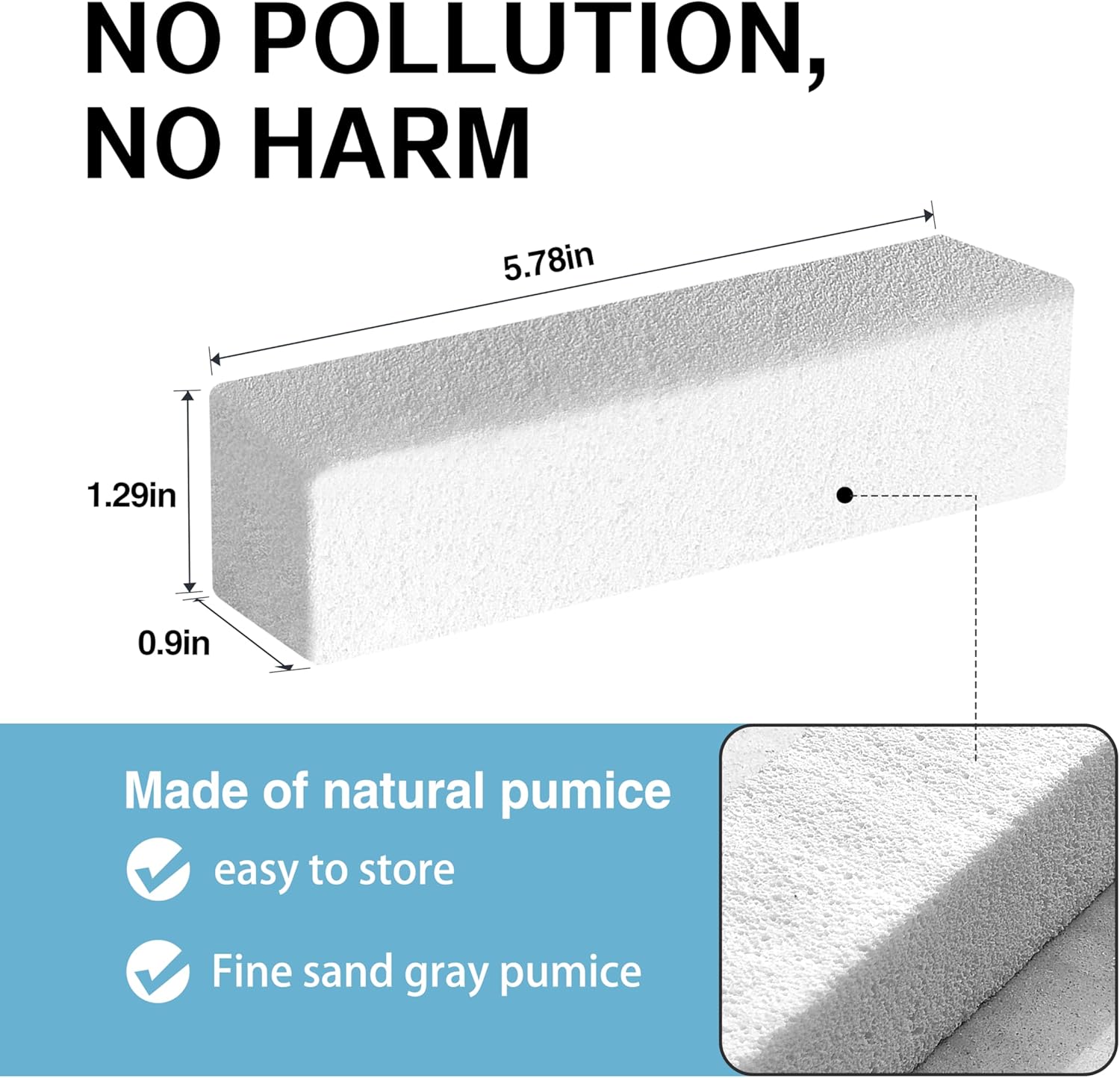 6 Pack Pumice Stone for Cleaning,Scouring Stick,Pumistone for Toilet, Pool, Bathroom, Sink (White D)