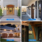 VIANIS 2 Pack Motion Sensor Outdoor Lights, Dusk To Dawn Outdoor Lighting, Modern Led Exterior Light Fixture, Anti-rust Outdoor Lantern For Front Porch, Waterproof Black Outdoor Wall Sconce For Garage