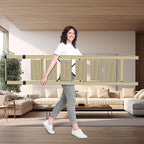 6 Step Ladder, Portable Step Ladder with Handrails, Folding Step Stool for Adult, Aluminum Step Ladder for Closet, Kitchen, Outdoor, 330LBS - Champagne Gold