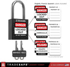 TRADESAFE Lockout Tagout Lock Sets, 10 Black Keyed Alike Safety Padlocks, 2 Keys Per Lock, OSHA Compliant Loto Locks, for Lockout Tag Out Stations - Premium Grade