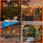 64 Pack LED S14 Replacement Light Bulbs, Shatterproof 1W Vintage Edison Bulbs for Outdoor Patio Backyard String Lights, Dimmable, E26 Screw Base, 2200K Warm White