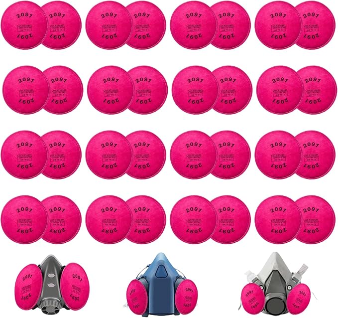32Pcs 2091 Filters,2091 Particulate Filter Installed on Filter, Compatible with 6000 6200 6800 7000 7502 FF-4 Series Against Painting Welding Dust Woodworking Sanding(16pack)