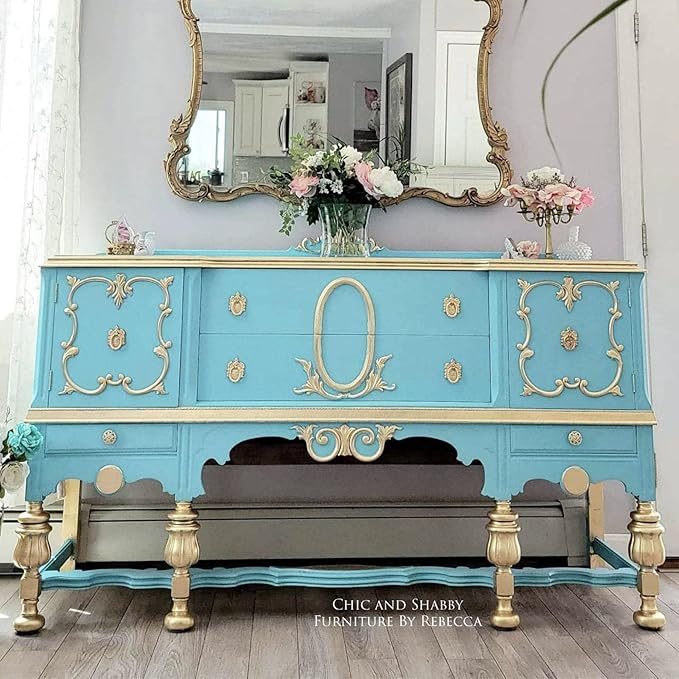 Dixie Belle Paint Company Chalk Finish Furniture Paint - Dixie Belle Blue (4oz) - Matte Sky-Blue Chic Chalk Mineral DIY Furniture Paint