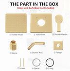 Replacement for Delta 13/14 Series Shower Trim Kit, Compatible with Delta R10000 Valve Shower Faucet Set, Brushed Gold Shower Head and Handle Set, Champagne Bronze (Cartridge and Valve Not Included)