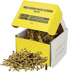 #10 x 3 Wood Screws by Grindy (400pack/6.6LBS) – DIY Deck Screws for Cabinet, Furniture & Other Projects – 1500H Golden Ruspert Treatment – for Indoor & Outdoor Use