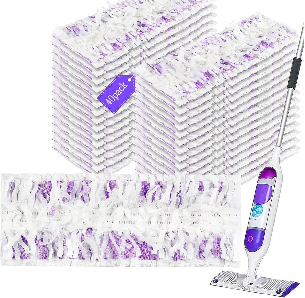 40 Pack Power Mop Pad Refills for Swiffer Power Mop Refills Pads Multi-Surface, Disposable PowerMop Refills Pads Replacement Spray Mopping Kit for Floor Cleaning