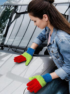 Patelai 3 Pairs Microfiber Plant Dusting Gloves Leaf Cleaning Gloves for Indoor Plants, Blinds, Furniture, House(Medium,Colorful)